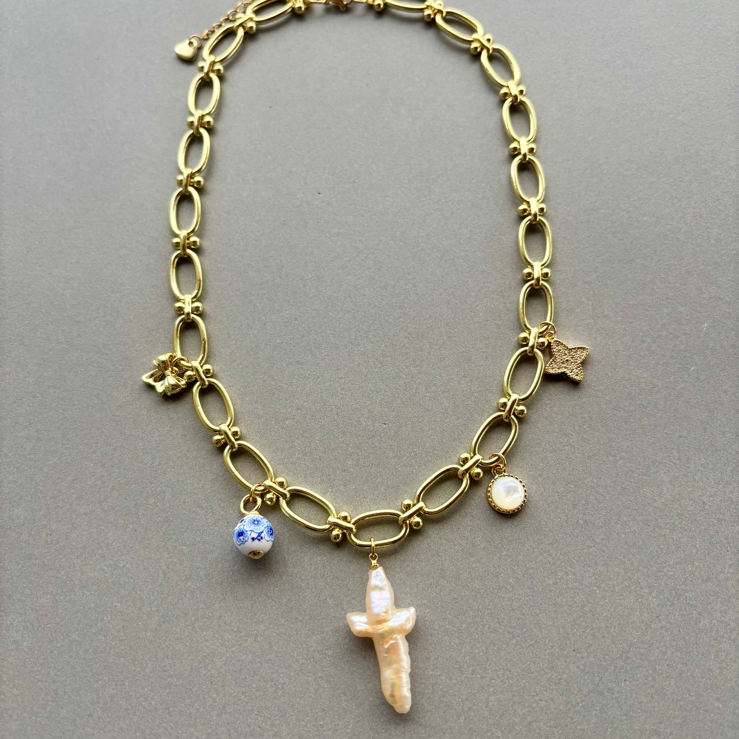Classy Pearl Charm Necklace