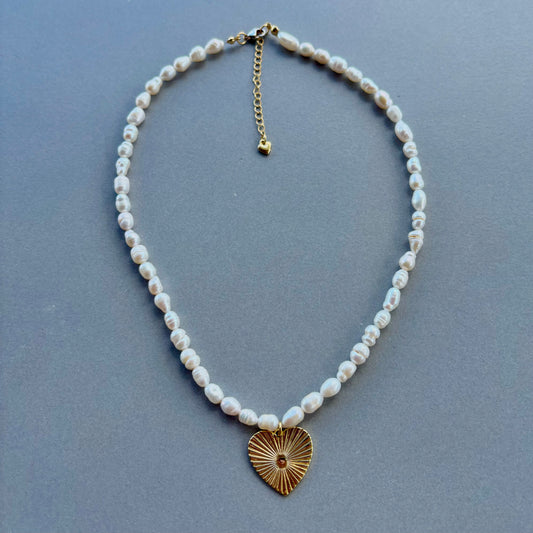 Pearly Heart Necklace